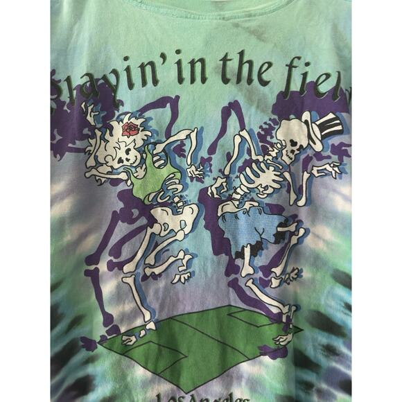 Vintage Grateful Dead T-Shirt 1990 Velodrome Tie Dye Sz L Liquid Blue USA Made - Picture 13 of 14